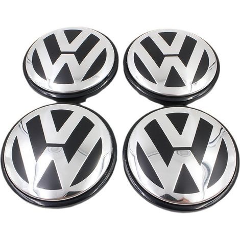 4er-Set – Volkswagen VW Radnabenkappen/Embleme – Silber – Automobil – 65 mm (1/5)
