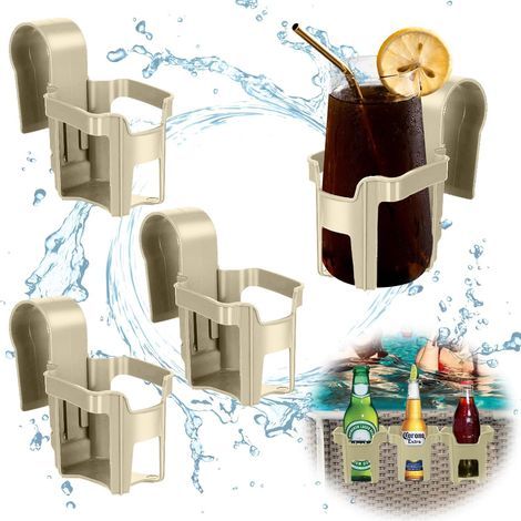 Porte-Gobelets Piscine 4 Pièces Multifonctionnel pour Bord de Piscine, Plage, Baignoire et Fêtes d’Été (1/4)