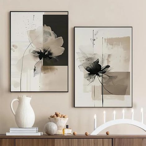 CCYKXALot de 2 posters, tableaux muraux, tableaux muraux, posters abstraits, vintage, fleurs, décoration pour salon, chambre à coucher, sans cadre (30 x 40 (1/5)
