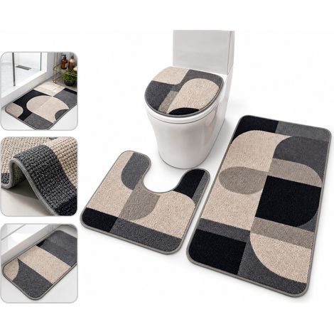 Set Tapis de Bain 3 Pièces Diatomée Extra Long 240 x 50 cm Absorbant Antidérapant (1/5)