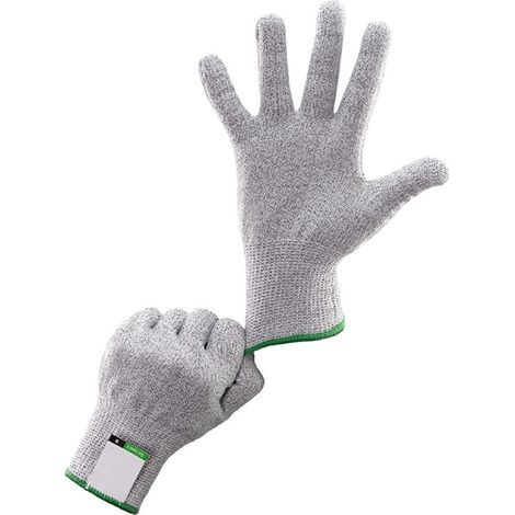 Paire de Gants Anti-Coupure, Taille S, Gant de Cuisine Protection Classe 5, Norme EN 388, 20 cm, Chanvre Gris (1/5)