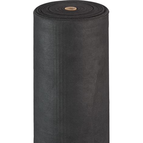 Toile de jardin anti-mauvaises herbes 1 x 50 m prévention efficace en polypropylène noir (1/5)