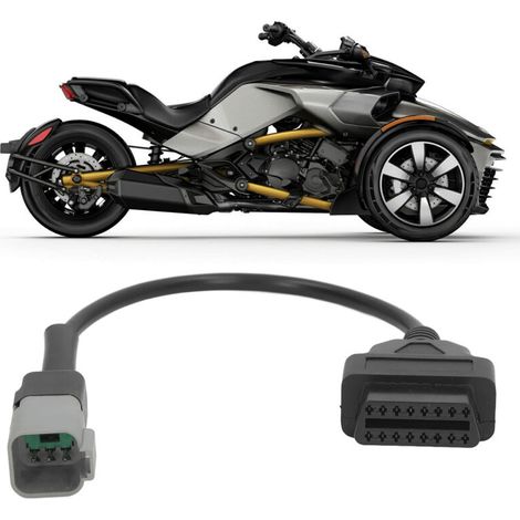 Adaptateur de câble de diagnostic, adaptateur 6 broches vers Obd2, Scanner de connecteur de câble OBD2 pour CAN‑AM moto vélo ATV (1/5)