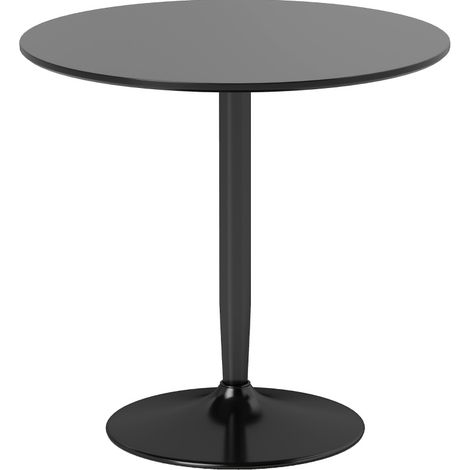 Mesa de comedor redonda para 2 personas Ø80 cm MDF y acero negra 75 cm (1/5)