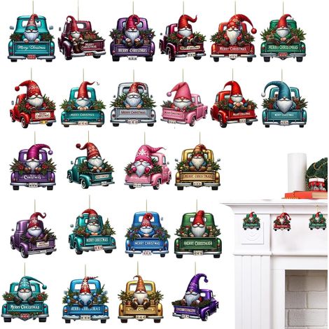 Calendriers De L Avent De Noël - 24 Jours Pendentif Voiture Santa  En Acrylique 2D Avent 2025  Compte À Rebours Charmant Festif Pour Jardin Fête Fenêtre Cheminée Chambre Arbre Bureau Porte (1/5)