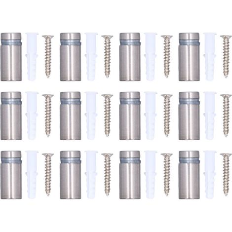 Lot de 12 vis d'écartement en acier inoxydable pour panneaux muraux publicitaires, clous pour acrylique 1/2 po x 1 po (1/5)