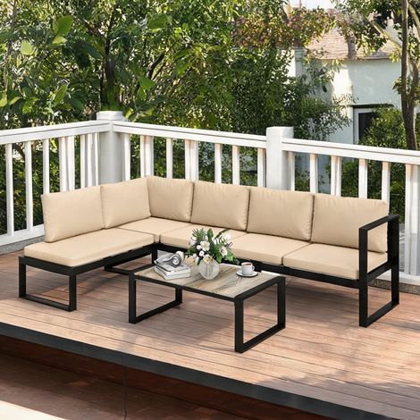 Canapé khaki en acier Polyester 247 x 152 x 65 cm (1/5)