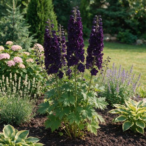 Pied-d'alouette Black Knight 20cm Godet 9cm - Delphinium (1/4)