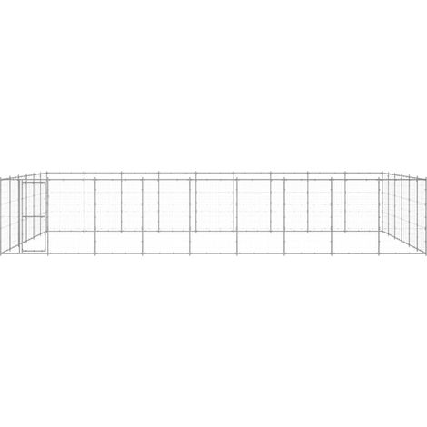 Maison Exclusive - Gabbia per Cani da Esterno in Acciaio Zincato 65,34 m²