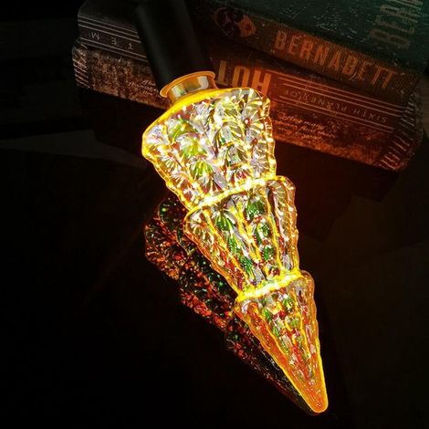 Ampoule Décorative 3D Verre Coloré - Base E27 - Pour Décoration Intérieure Noël Fêtes - 10 x 10 x 10 cm - 85-265 V - 80 lm - 1 Pièce (1/5)