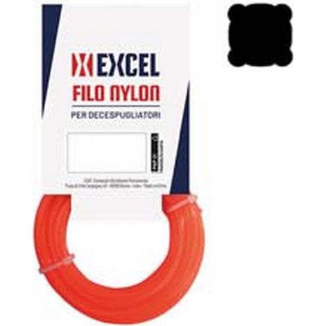 1PZ FILO PER DECESPUGLIATORE IN NYLON QUADRO ARANCIO - mm.3,3 in matassa da mt.100
