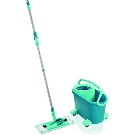 Leifheit – Kit CLEAN TWIST M Ergo Mobile – Nettoyant sol avec manche télescopique – Essorage sans effort – Housse lavable 200 fois (1/10)
