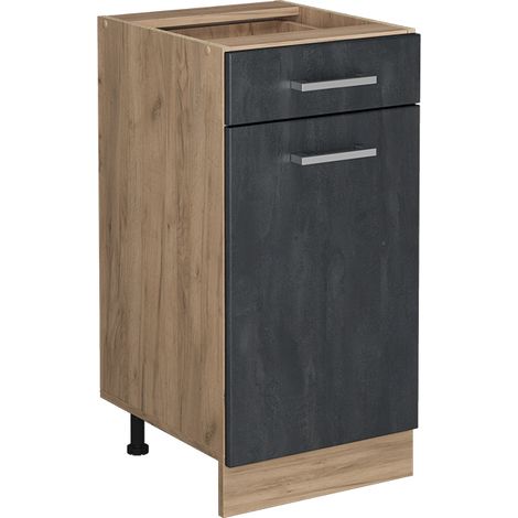 Meuble cuisine R-Line, Béton noir, 40cm sans PT, Vicco (1/5)