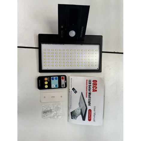 Lampe Solaire Murale 90 LED avec Capteur de Mouvement PIR 6000K Éclairage Automatique du Crépuscule à l'Aube 4 Modes d'Éclairage IP65 Étanche pour Extérieur Patio Jardin Allée Porch- (1/5)