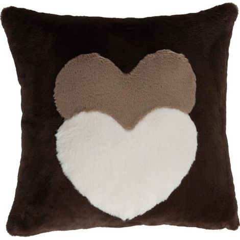 Amadeus - Coussin coeur Luxe choco 50x50 cm (1/2)
