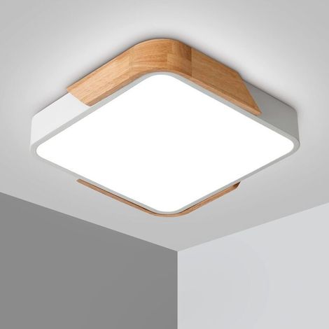 Plafoniera a LED da 24 W con telecomando, luminosità regolabile, lampada da bagno moderna ultra sottile di forma quadrata per casa, ufficio, camera da letto, soggiorno, cucina, balcone, corridoio, bia (1/4)
