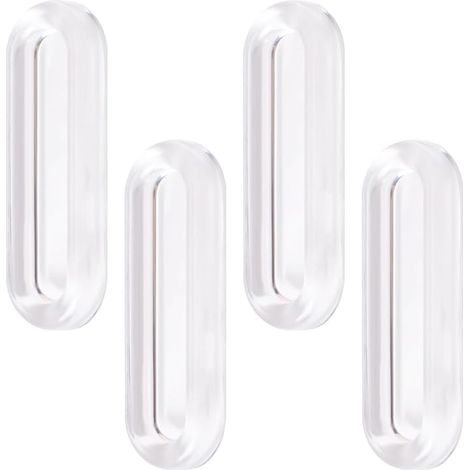 Poignées autocollantes transparentes Poignées de porte coulissante ovales Pour portes en verre, fenêtres, tiroirs, armoires (1/4)