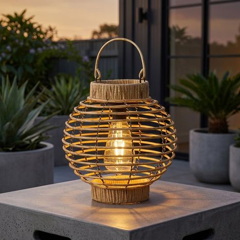 Lunaria Terra Rattan Solar Garden Lantern (1/2)