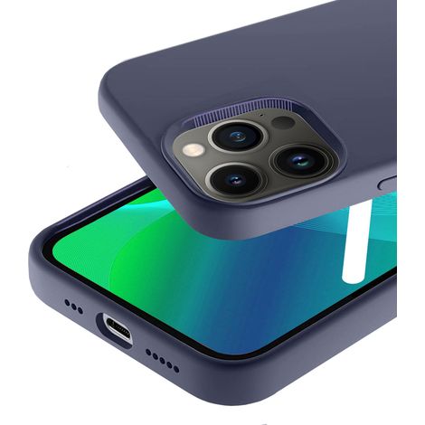 Custodia per iPhone 14 Pro Max, in silicone leggero, blu navy (1/3)