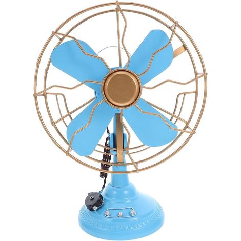 Antiquitäten Metall-Tischventilator-Modell, Retro-Fan-Skulptur, Tischplatte, Vintage-Eisenkunst, (1/5)