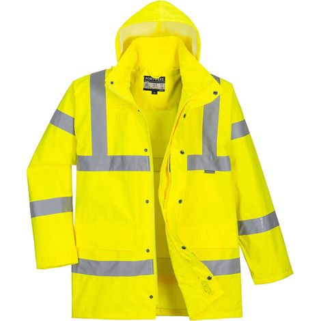 Regenjacke mit hoher Sichtbarkeit, Farbe: Gelb, Größe XXL - Portwest