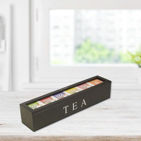 Aufbewahrungsbox aus Holz für Tee, Kaffee und Teebeutel, Aufbewahrungsbox für Zuckerbeutel, Aufbewahrungsbox für Zuhause (1/5)