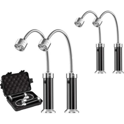 Luces para barbacoa, juego de 4 luces LED para parrilla con base magnética, rotación de 360 grados, flexibles y ajustables para barbacoa, camping, fiestas y uso al aire libre -Crezuo