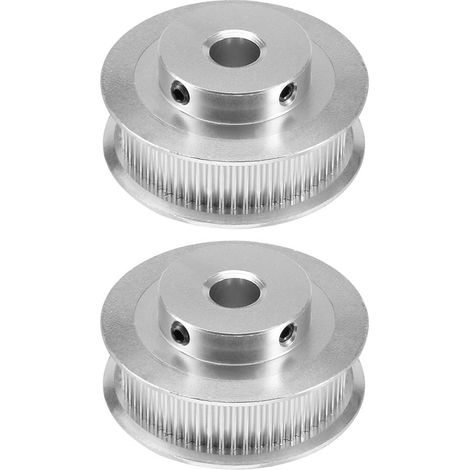 Due pulegge dentate, adatte per cinghie di distribuzione di stampanti 3D (60 denti, foro da 8 mm). (1/4)