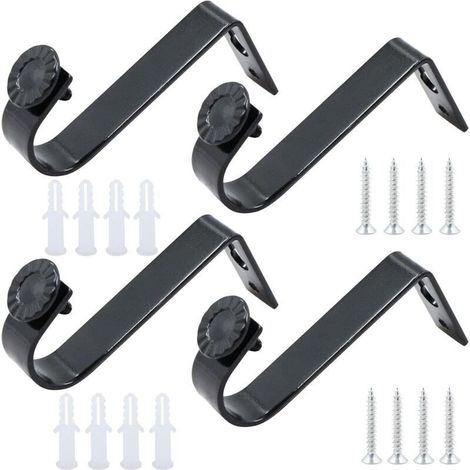 Lot de 4 supports de plafond pour tringles à rideaux, supports de tringle à rideaux, supports de tringle à rideaux, supports muraux pour tringles à rideaux, diamètre intérieur de 22 mm (1/5)