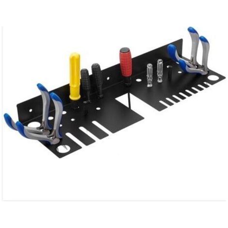 （12 6x40x4 3cm）Organisateur Mural Noir Tournevis Porte Pinces Porte Clés Porte Marteaux Métal Outils Atelier Pour Petits Outils Manuels Garage Salle Stockage Maison Organisation 12 6x40x4 3cm (1/5)