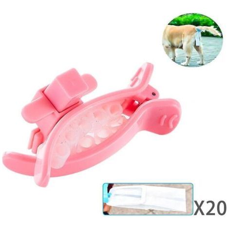 Ramasse-crottes portable pour chien, idéal pour les voyages, avec fixation étanche pour toilettes, rose (9,5 x 6,8 cm)