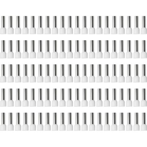 Lot de 100 Embouts de Câble à Visser, Connecteurs Électriques EU Style, Manchons Isolés E16-18, Pin Crimp 6 AWG, Bagues de Terminaison pour Fils, Kit de Cosses à Sertir (1/5)