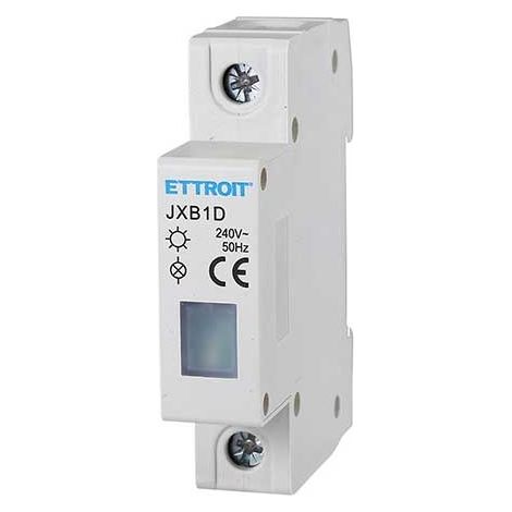 Indicateur LED lumière blanche 230V 1-module DIN Ettroit JXB1D-01