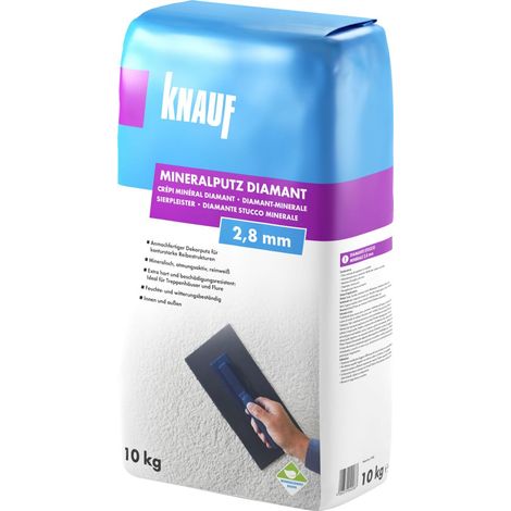 Knauf Mineralputz Diamant 10 kg 2,8 mm Körnung reinweiß Putze (1/2)