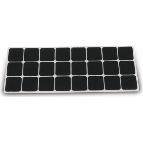 EUROTOOLS Patins en feutre 340-NBFR, 28x28 mm, noir, 24 pièces (1/2)