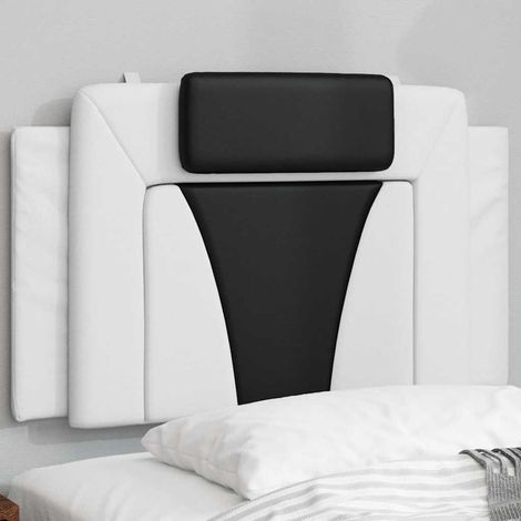 Kopfteil-Kissen "Viana" Weiß und Schwarz 80 cm Kunstleder