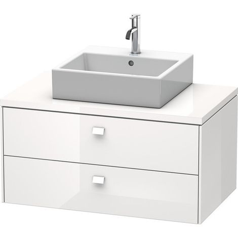 Meuble bas console BRIOSO poignée chromé 442x920x550mm blanc mat