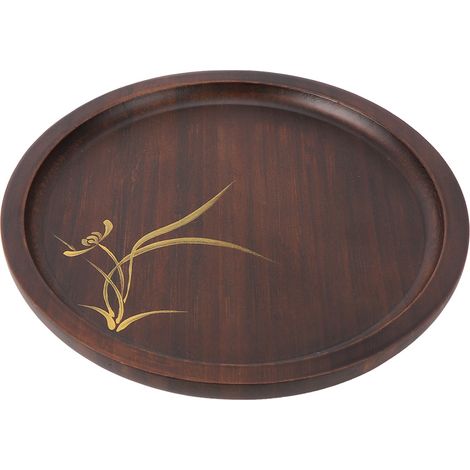 Plateau de service rond en bambou, plateau à thé ou à goûter, accessoire de cuisine (1/5)