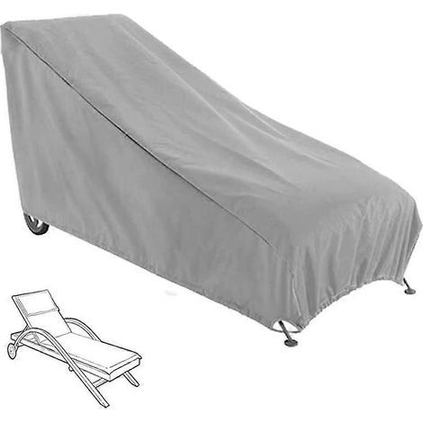 Housse imperméable pour transat. housse pour mobilier de jardin. 208 x 76 x 79 cm. noir et gris (1/5)