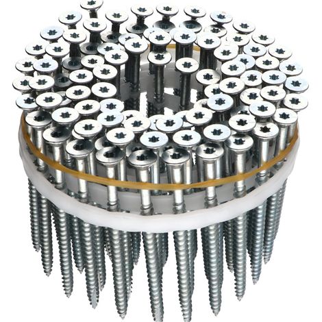 Vendues en rouleau de 100 VBA Vis bois agglo Tête fraisée Cranté 5X80 Filetée sur 60 TORX T20 Pointe antifendage - 1 pièce (1/2)