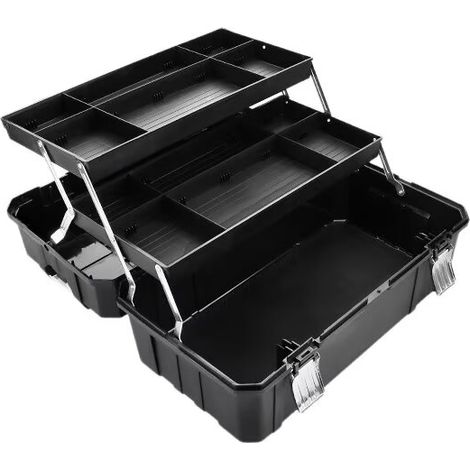 Boite a Outils 47cm Boite Outils - Grande Capacité de Rangement 47.6 x 26.5 x 22.7 cm - Attaches Anti-Corrosion - Poignée Bi matière (1/2)