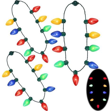 Ampoules LED clignotantes pour collier-Accessoires pour Noël- Jouet de collier lumineux dans le noir-Décoration de cadeau pour fête (1/3)