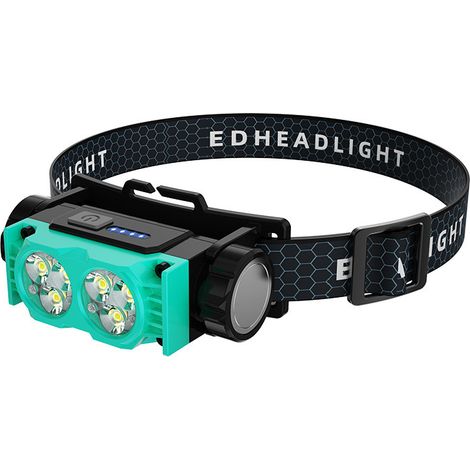 Lampe Frontale 2 Pièces,Lampe Frontale LED Ultra Puissante 2000 Lumens,Torche Frontale 3 Modes IPX5 Étanche Rechargeable USB,Pour Pêche,Camping,Cyclisme,Running (Bleu) [Classe énergétique A+++] (1/5)