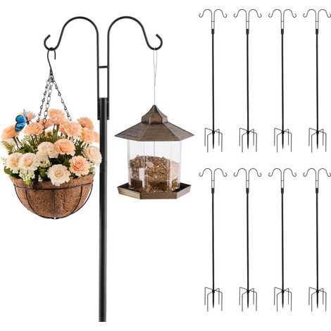 Crochet de Berger pour Mangeoire à Oiseaux, 1560 mm, Poteau pour Mangeoires à Oiseaux, Lot de 8, Épaisseur 19 mm, Support pour Jardin Suspendre Paniers à Plantes, Lanternes, Carillons Éoliens (1/5)