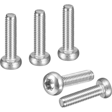 Lot de 30 vis de sécurité Torx à tête cylindrique M3 x 12 mm Acier inoxydable 304 Attaches de sécurité Ton argenté (1/5)
