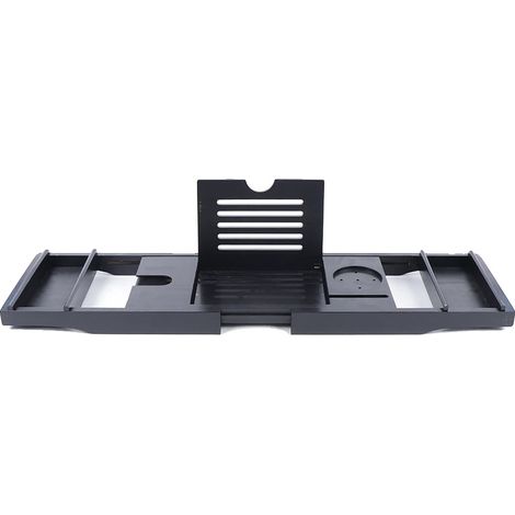 Bac de Bain, Design Extensible, Rangement Polyvalent, noir (1/2)