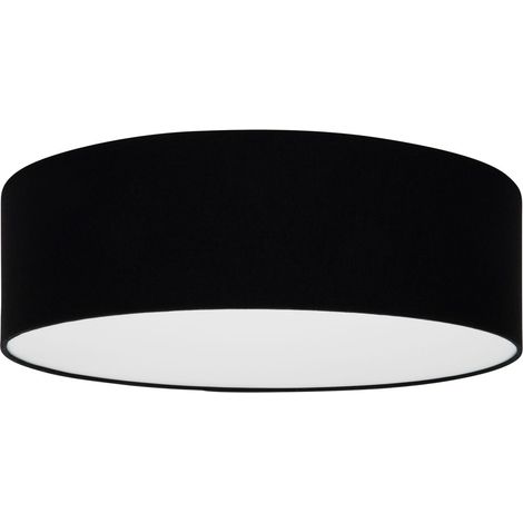 Plafonnier noir 30 cm TONDO abat-jour en tissu plexiglas 1xE27 (1/5)