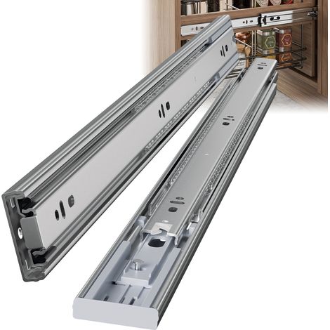 Jiubiaz 10 Paar Schubladenschienen 550 mm mit Dämpfung, Vollauszug 3-teilig, leise kugelgelagerte Auszüge für Möbel und Schubladen (1/5)
