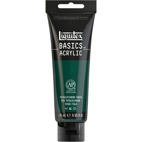Peinture Acrylique en tube vert phtalocyanine 118ml - Liquitex Basics (1/2)