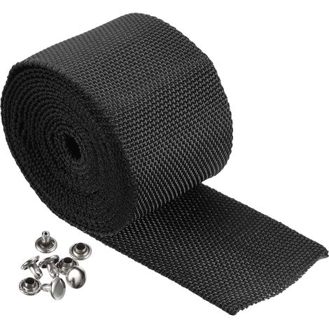 Gaine de protection universelle en polyester avec boucle pour câble de 4,5 cm de largeur Noir 2 m (1/5)